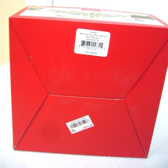 New Lenox Holiday Serve and Store Bowl with Lid 32 Oz - Picture 2 of 4